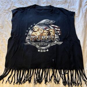 Black Graphic Vintage Sturgis Fringe Shirt